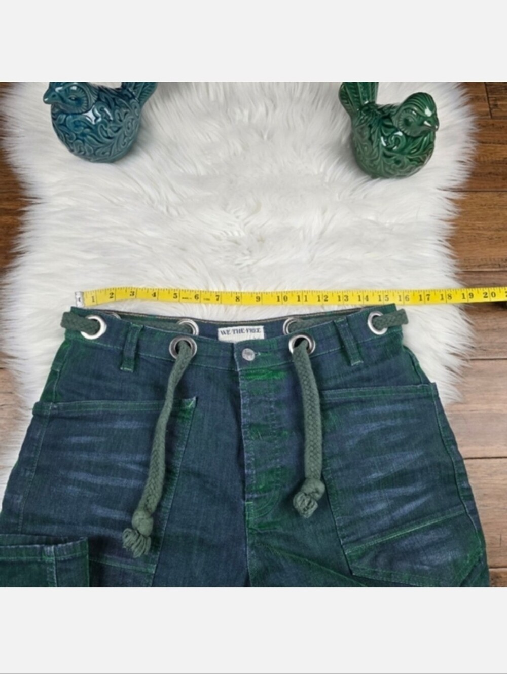 Free People We The Free Moxie Flocked Barrel Low Slung Jeans 26 - Picture 14 of 16